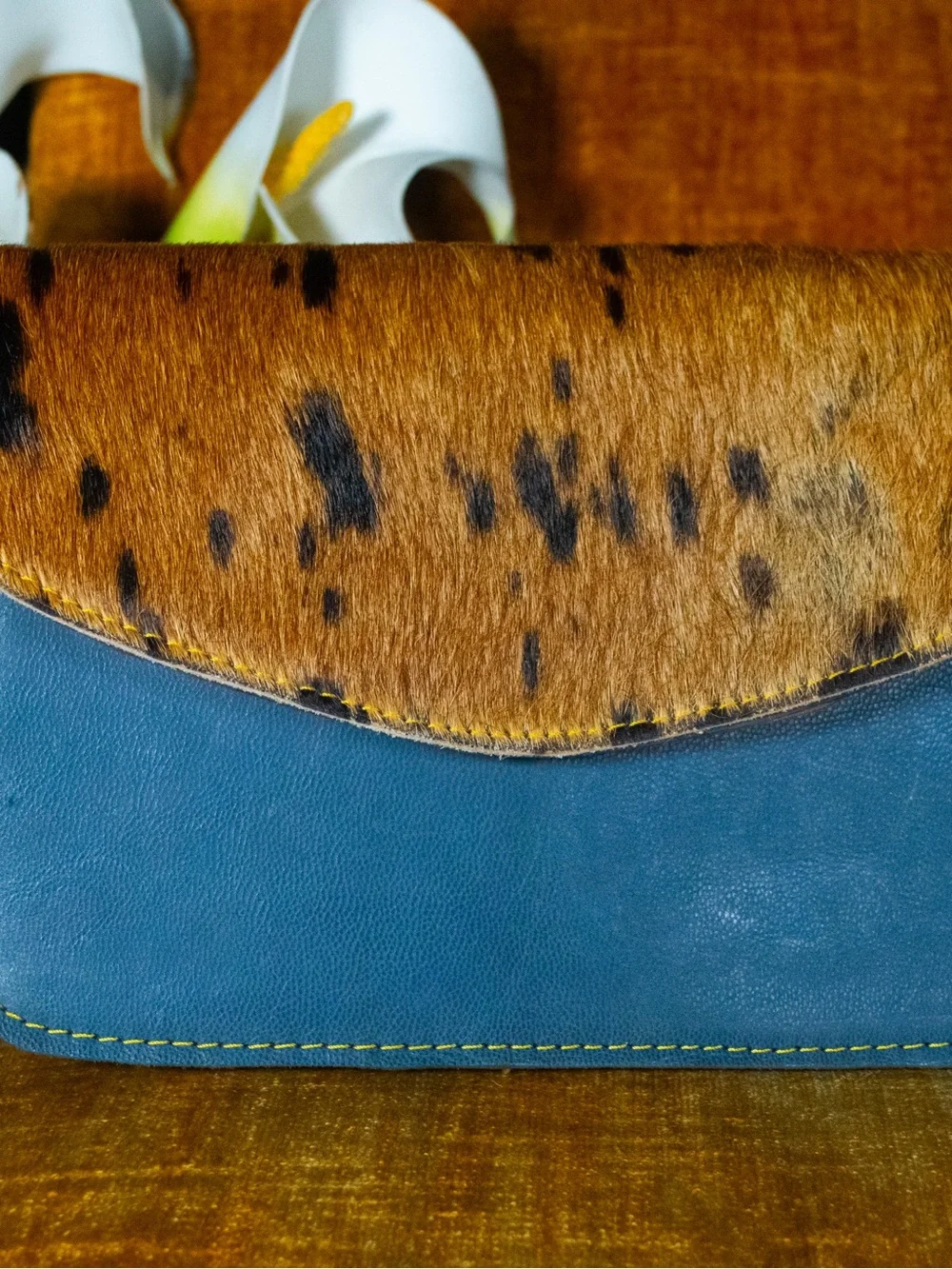 Soruka 1 of 1 Leather and Haircalf Sustainable Upcycled Crossbody Bag